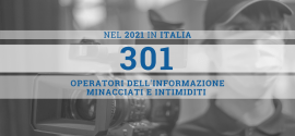301 giornalisti minacciati in Italia nel 2021